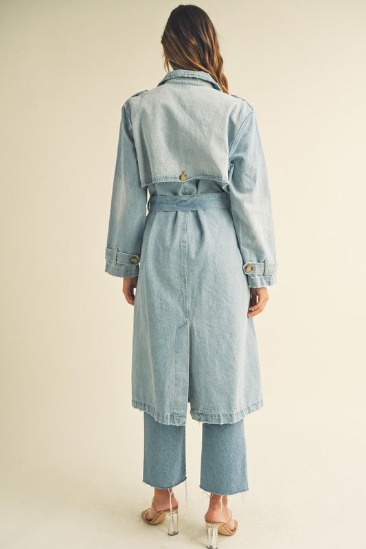 Baker Street Denim Trench Coat