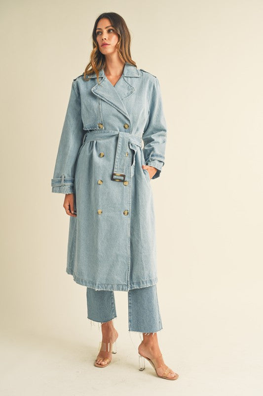 Baker Street Denim Trench Coat