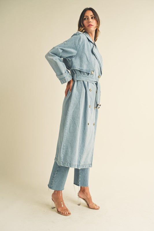 Baker Street Denim Trench Coat