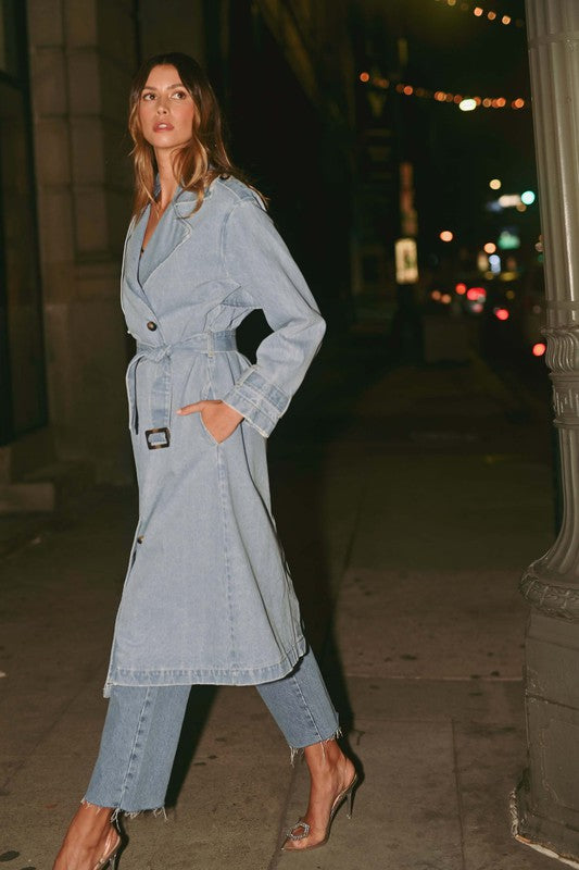 Baker Street Denim Trench Coat