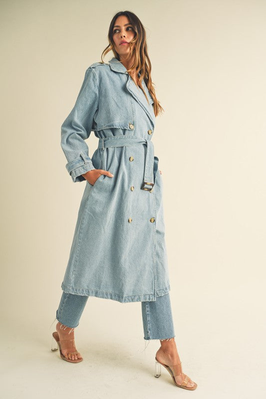 Baker Street Denim Trench Coat