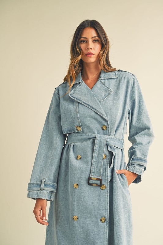 Baker Street Denim Trench Coat