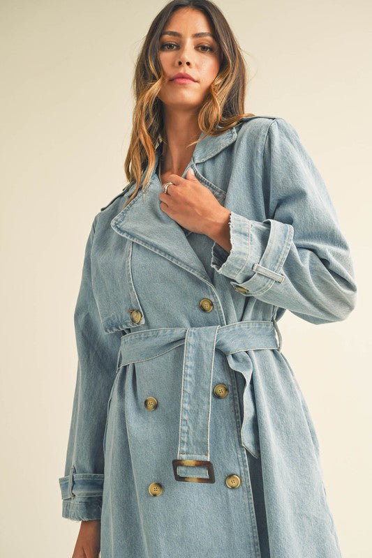 Baker Street Denim Trench Coat