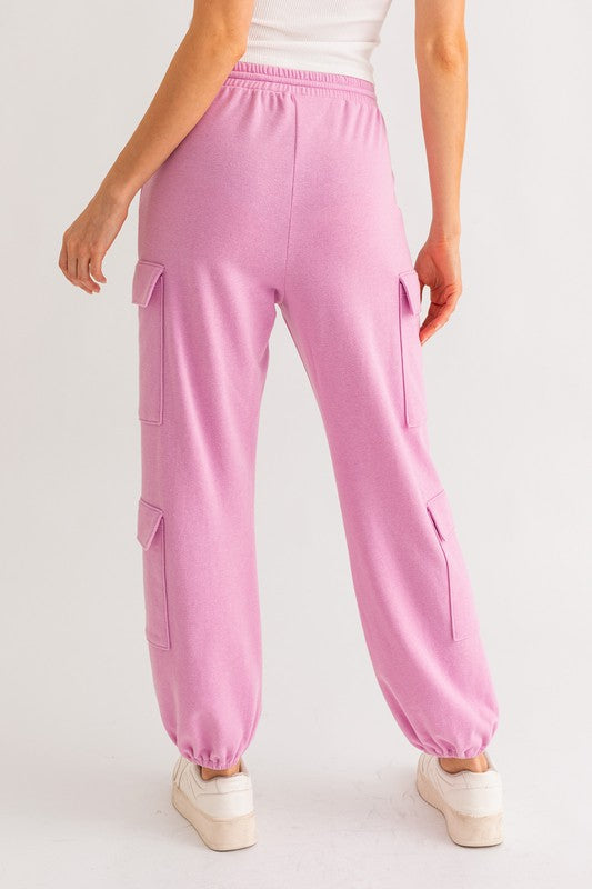 Pink Bliss Cargo Pocketed Jogger Pants