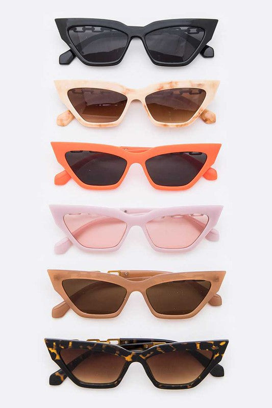 Retro Vibe Cat Eye Chain Link Sunglasses