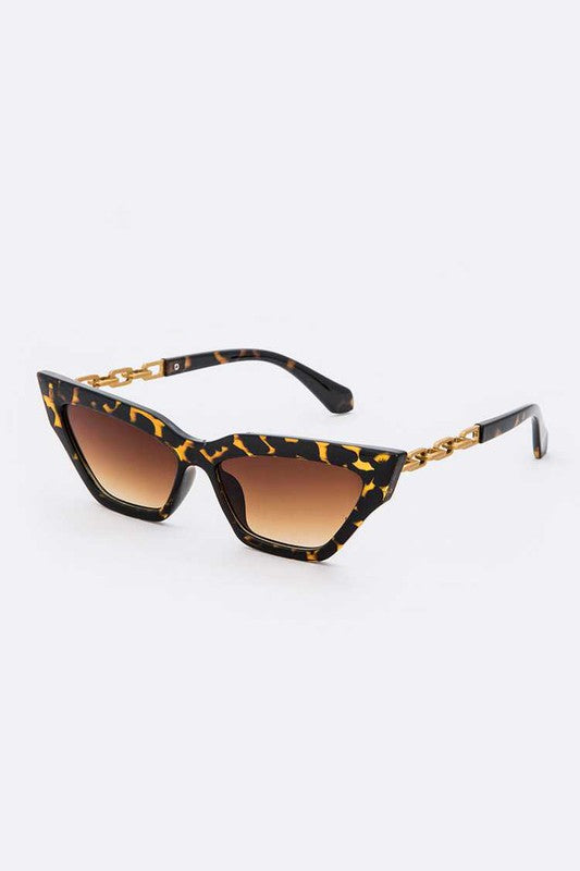 Retro Vibe Cat Eye Chain Link Sunglasses