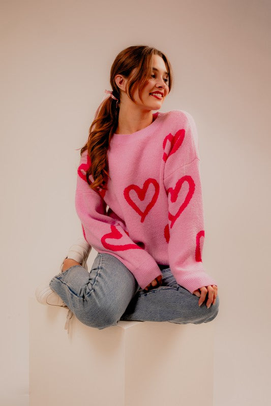 Heart To Heart Long Sleeve Sweater