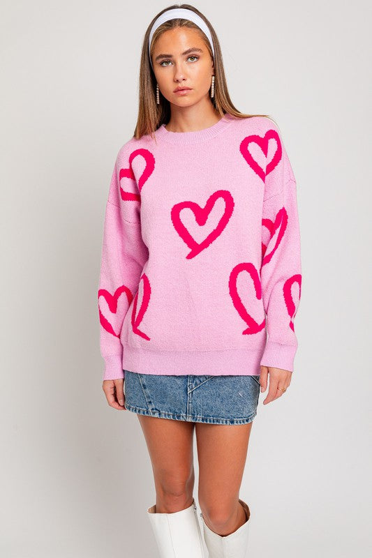 Heart To Heart Long Sleeve Sweater