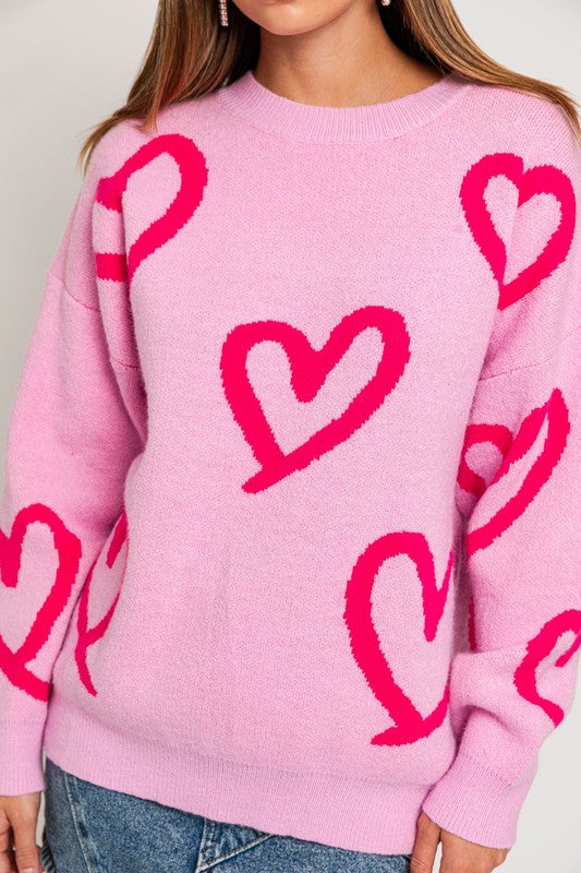 Heart To Heart Long Sleeve Sweater