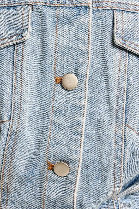 One & Only Denim Short Pocketed Romper - Final Sale