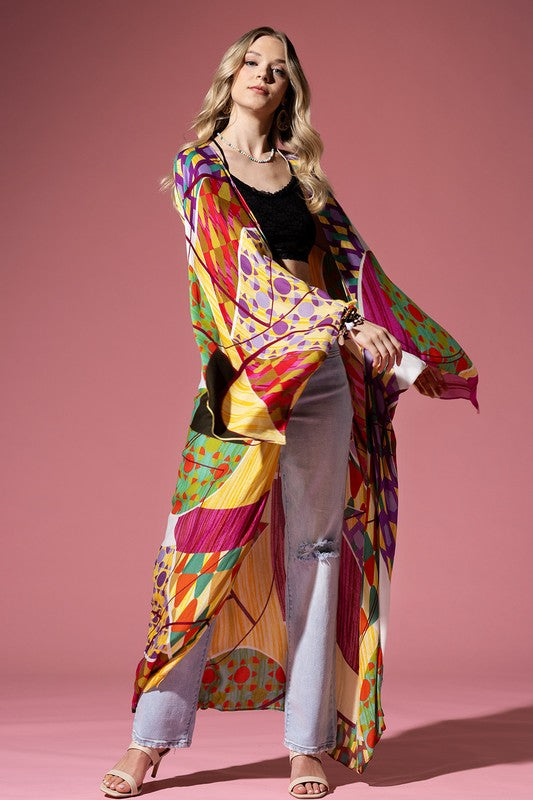 Mondell Open Front Maxi Kimono