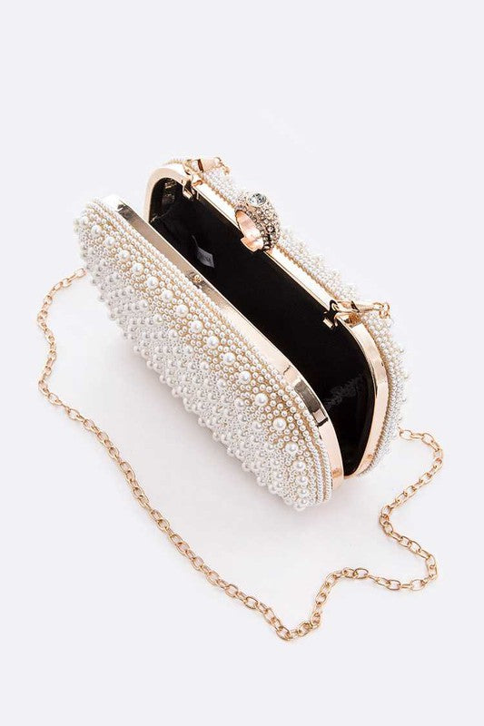 Pearl Statement Convertible Box Clutch