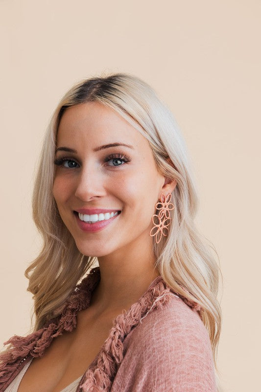 Raffia Flower Drop Earrings