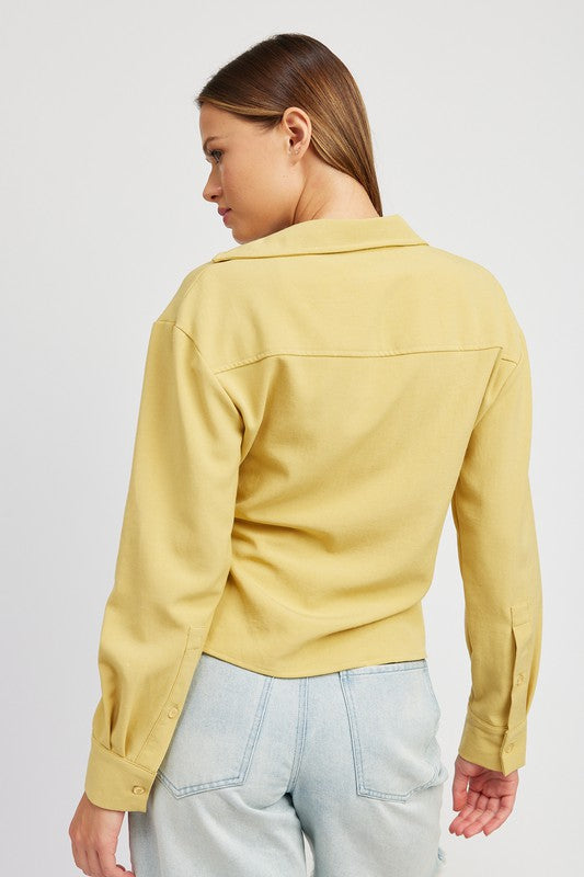 Lemon Crush Front Tie Wrap Top