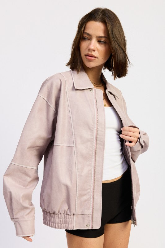 Shes It Oversized Bomber Jacket