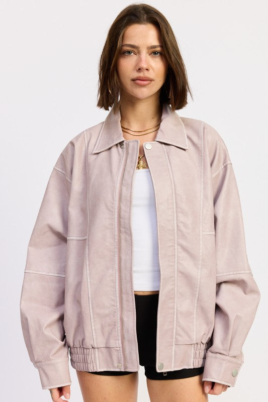 Shes It Oversized Bomber Jacket