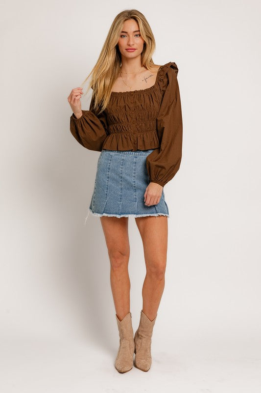 Courtney Pleated Denim Mini Skirt