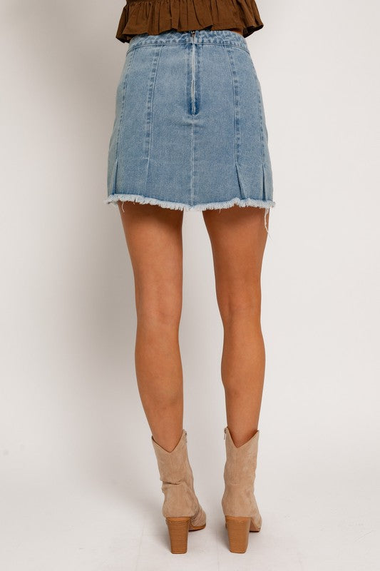 Courtney Pleated Denim Mini Skirt