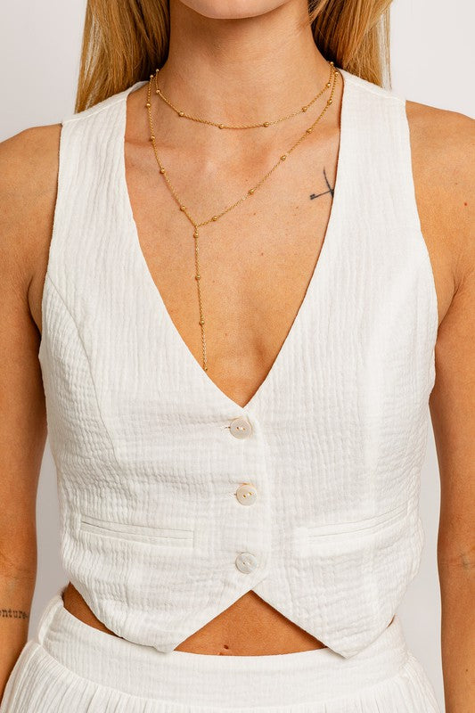 Newport Cotton V-Neck Vest