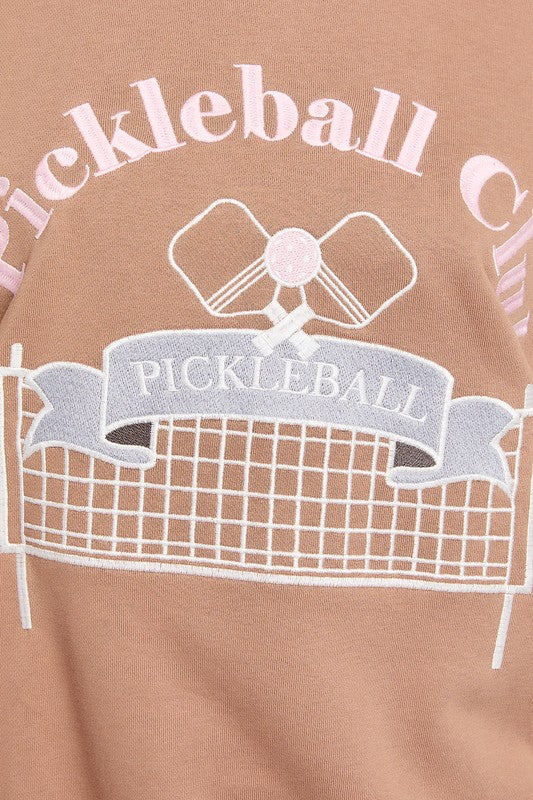 Pickleball Club Crew Neck Pullover Top - Final Sale