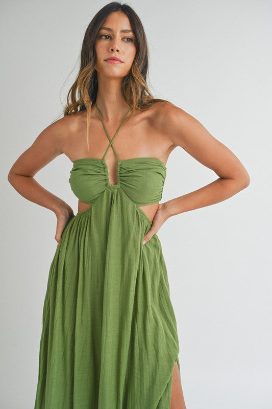 Kiwi Halter Maxi Dress - Final Sale