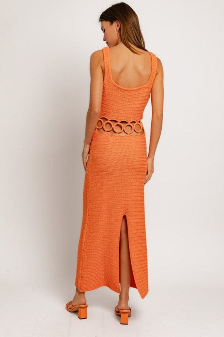 Bali Square Neck Sleeveless Crochet Midi Dress - Final Sale