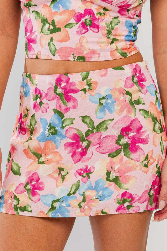 Flowers Forever Mini Skirt - Final Sale