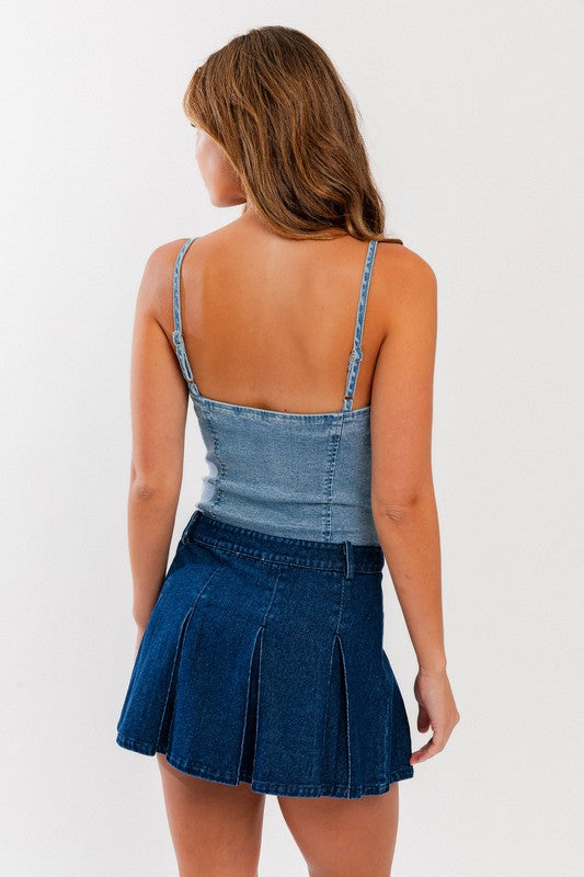 PREORDER - Having a Denim Good Time Bustier Bodysuit