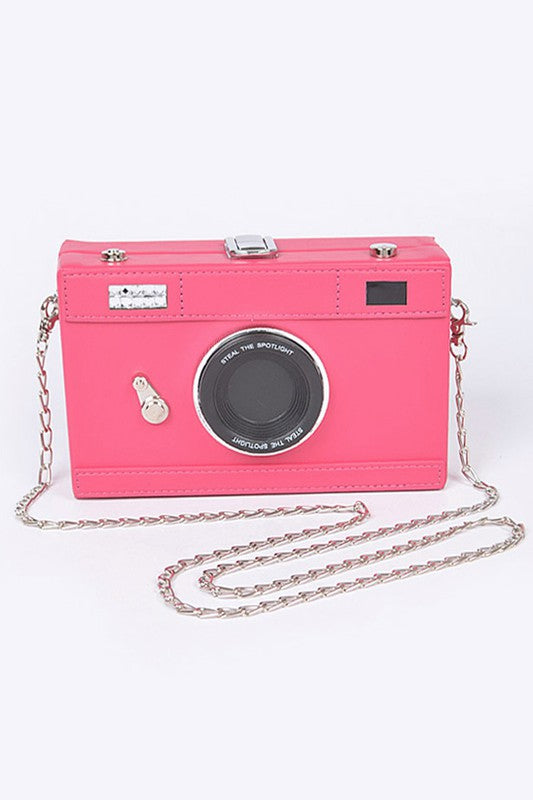 Iconic Camera Box Clutch Crossbody Bag