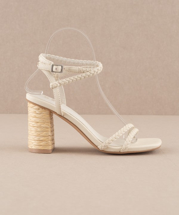 Zoella Braided Straw Block Heeled Sandals