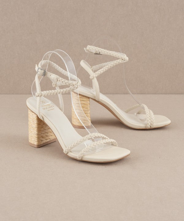 Zoella Braided Straw Block Heeled Sandals