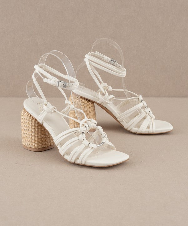 Koko Strappy Straw Block Heels