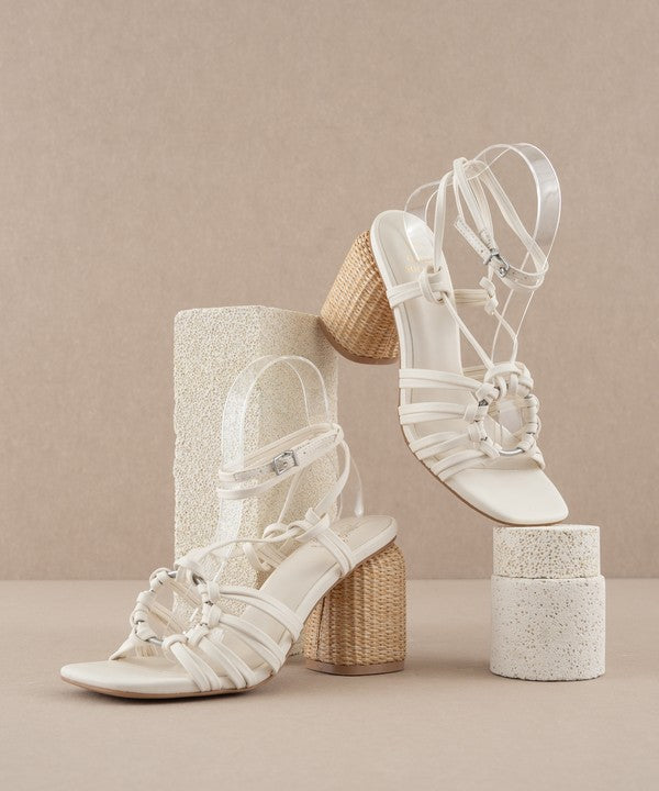 Koko Strappy Straw Block Heels