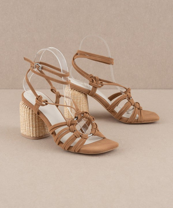 Koko Strappy Straw Block Heels