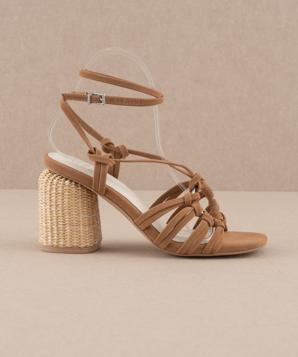 Koko Strappy Straw Block Heels