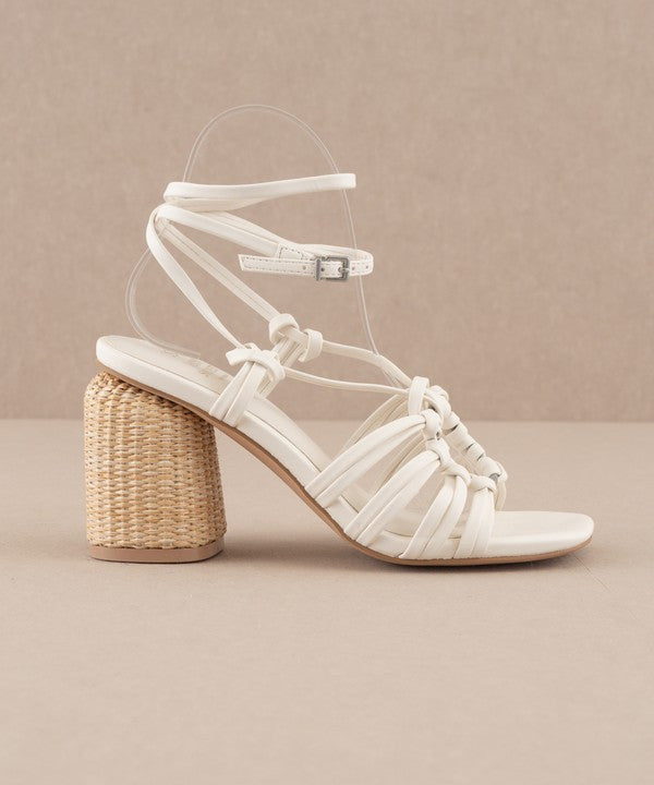 Koko Strappy Straw Block Heels