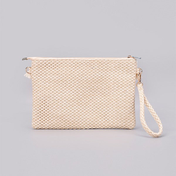 Naya Woven Crochet Tassel Clutch