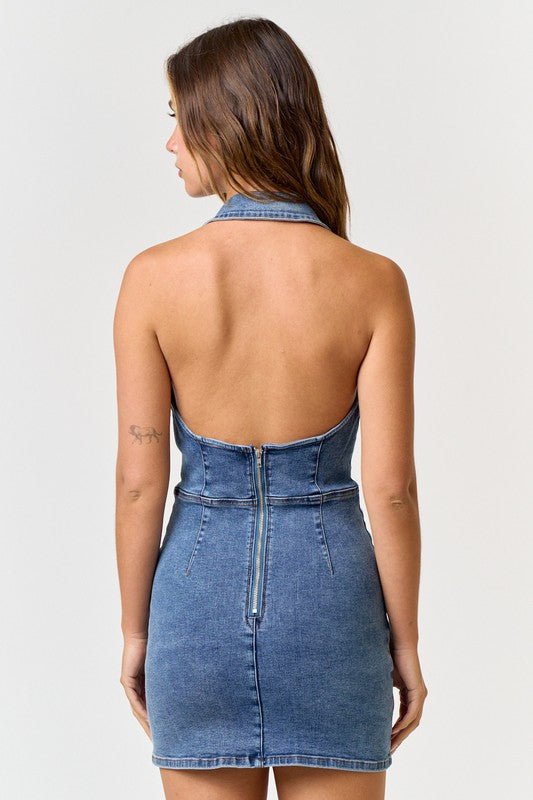 My Favorite Color Is Denim Mini Dress - Large - Final Sale