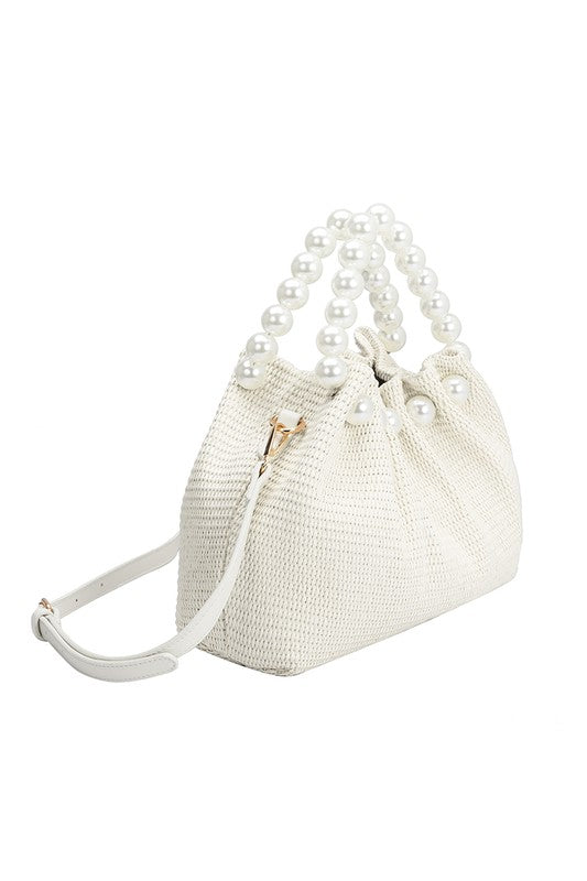 Melie Bianco Josie Straw Mini Top Handle Bag