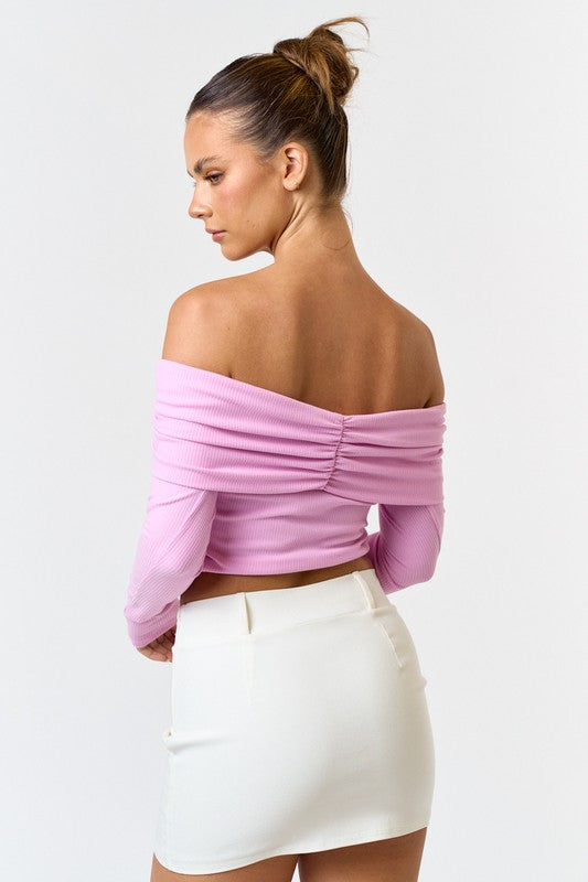 Elegant Off Shoulder Long Sleeve Top