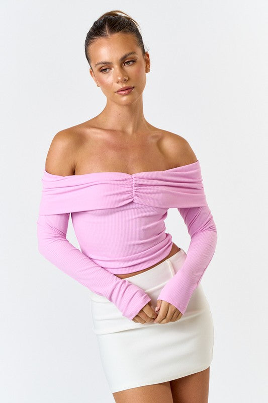 Elegant Off Shoulder Long Sleeve Top