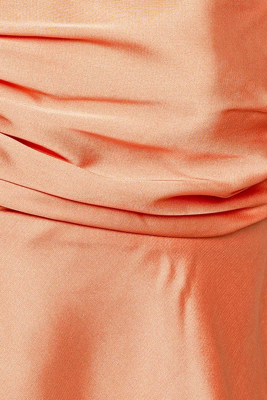 Apricot Open Front Satin Top