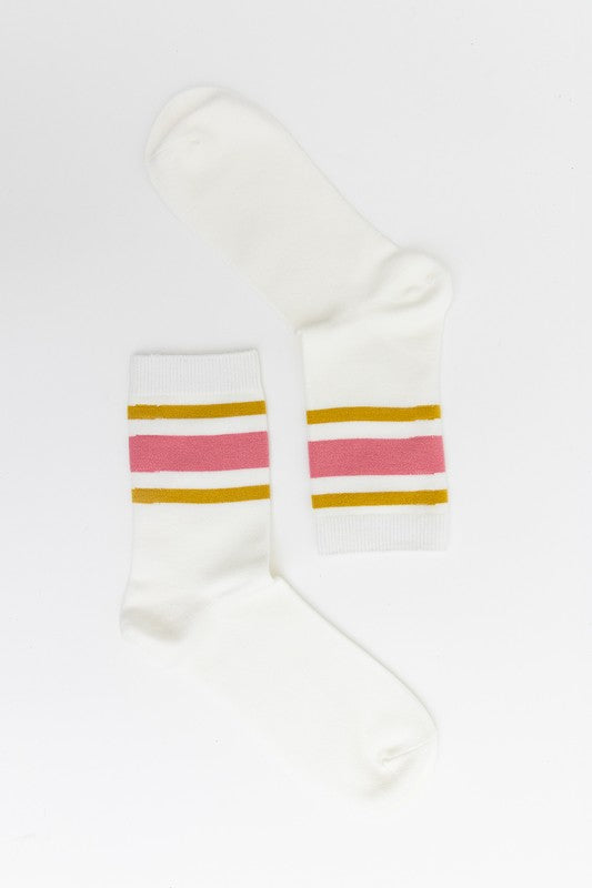 Retro Stripe Style Crew Socks