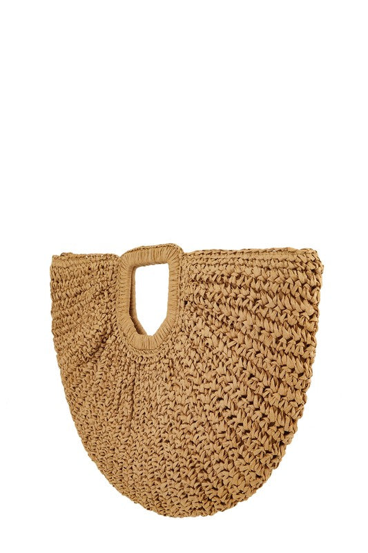 Beach Half Moon Straw Bag