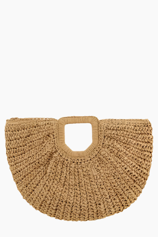 Beach Half Moon Straw Bag