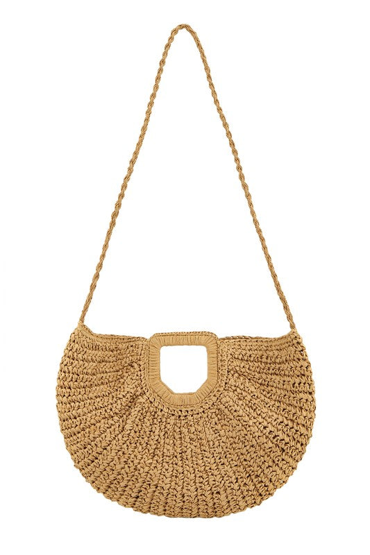 Beach Half Moon Straw Bag