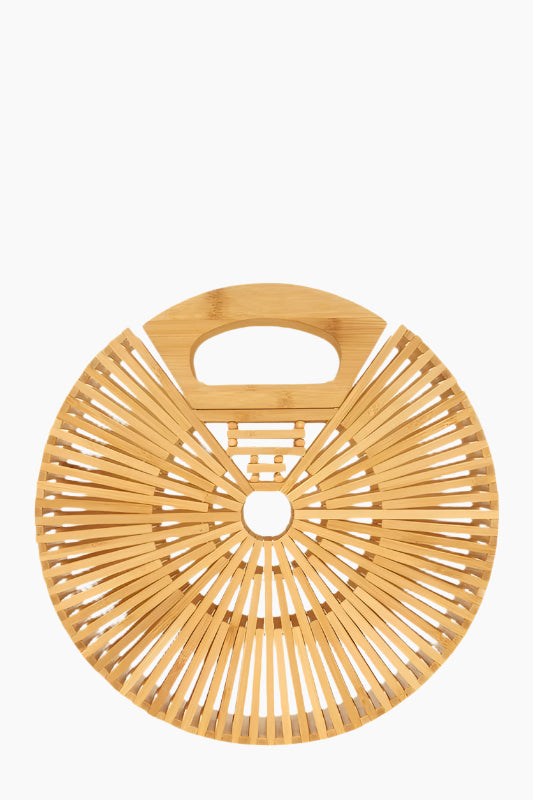 Bamboo Round Clutch Bag