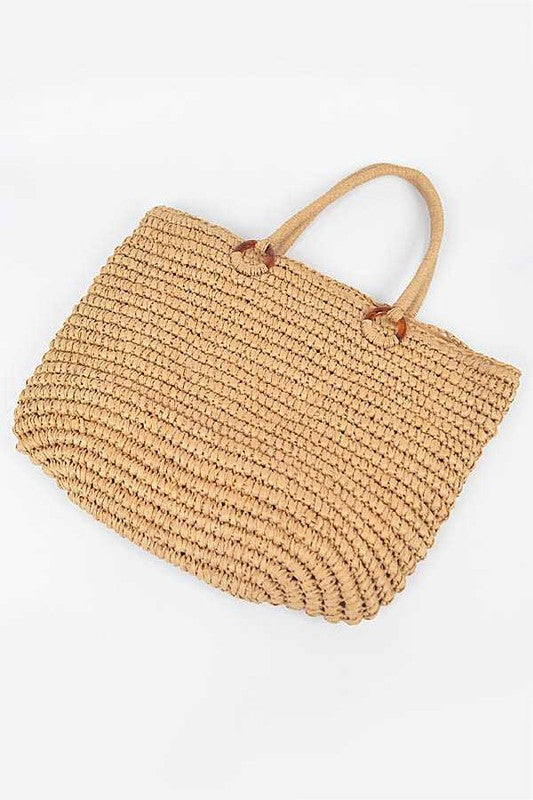 Sandy Shores Straw Summer Tote Bag