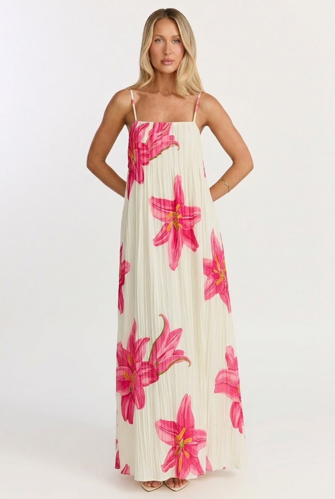 Palm Royale Pleated Maxi Dress