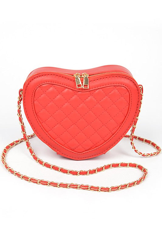 Quilted Heart Swing Crossbody Bag